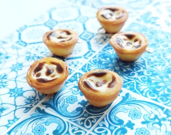 Portuguese Egg Tart Charm - Miniature Food - Kawaii Charms - Food Charms - Food Jewelry - Gift - Portugal