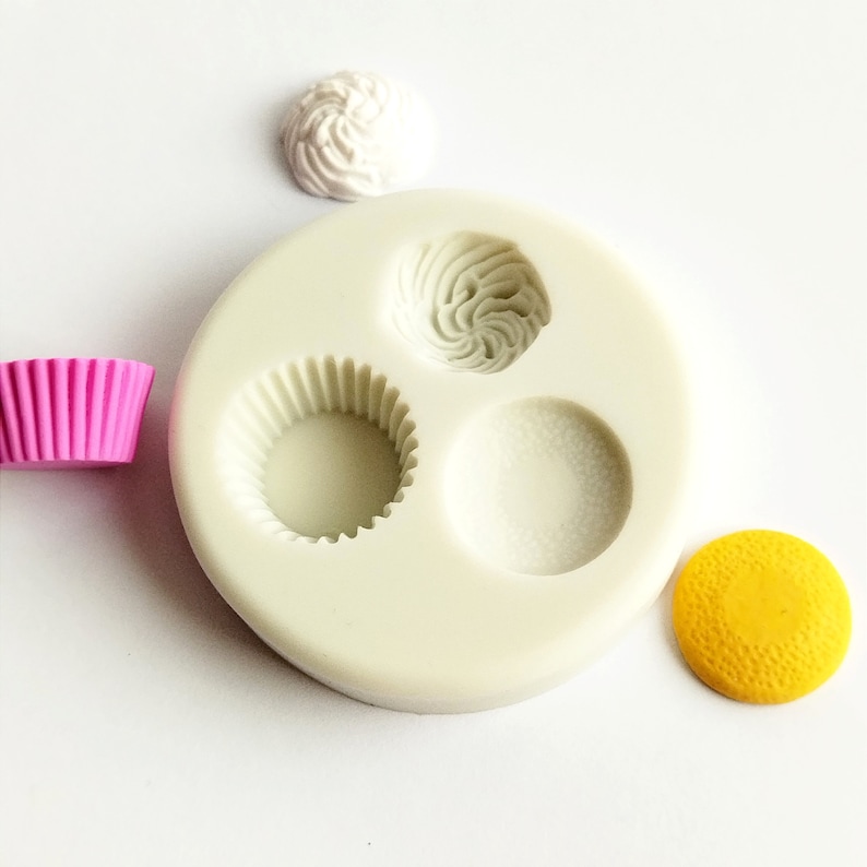 Cupcake Silicone Mold, Polymer Clay Mold, Flexible Push Mold,Miniature Mold, Kawaii Decoden, Resin Mold, Gift image 5