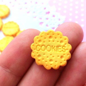 4 Kekse Cabochons, Decoden, DIY, Fake Food Cabochons, Slime, Polymer Clay, Handyhülle, Puppenhaus, Bastelzubehör