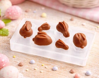 Mini Bunny Silicone Mold 4cm, Easter Chocolate Mold, Polymer Clay Mold, Tiny Rabbit Mold, Kawaii Decoden, Miniature Food Mold