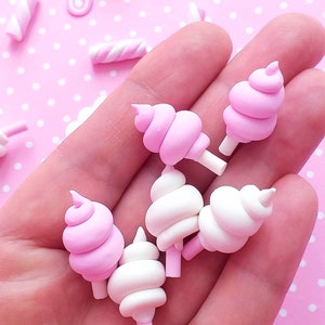 2 Cotton Candy Cabochons, Decoden, DIY, Fake Food Cabochons , Slime, Polymer clay, Phone Case, Scrapbooking