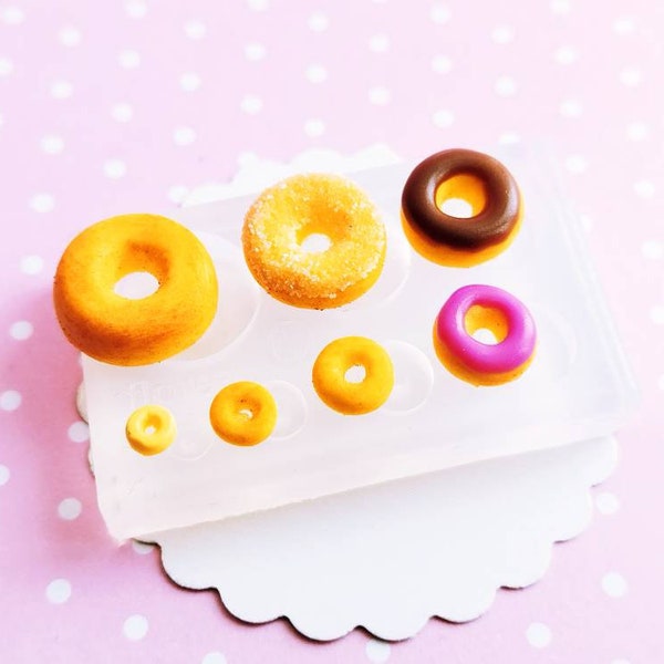 Miniatur-Donuts-Silikonform, Donuts-Polymer-Tonform, flexible Druckform, Kawaii-Decoden, Harzform, Schmuckform, Geschenk