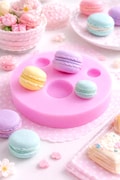 Macaron Shell Silicone Mold, Makes Macaron Halves, Polymer Clay Mold, Miniature Food, Fake Sweets, Dollhouse DIY product logo