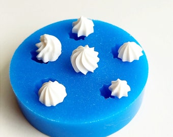 Miniature Whipped Creams Silicone Mold, Polymer Clay Mold, Flexible Push Mold, Gift