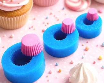 Stampo in silicone per base di cupcake, stampo per mini cupcake, stampo per argilla polimerica, stampo per alimenti in miniatura, stampo per cibo finto, stampo per casa delle bambole, 3 misure disponibili