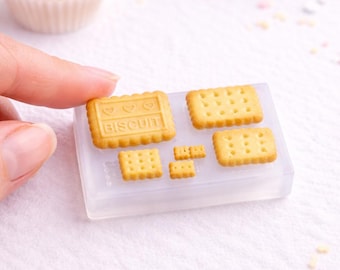 Mini Cookie Silicone Mold for Polymer Clay, Tiny Biscuit Mold for Jewelry, Resin & Miniature Food, Kawaii Bakery Mold, DIY Earrings