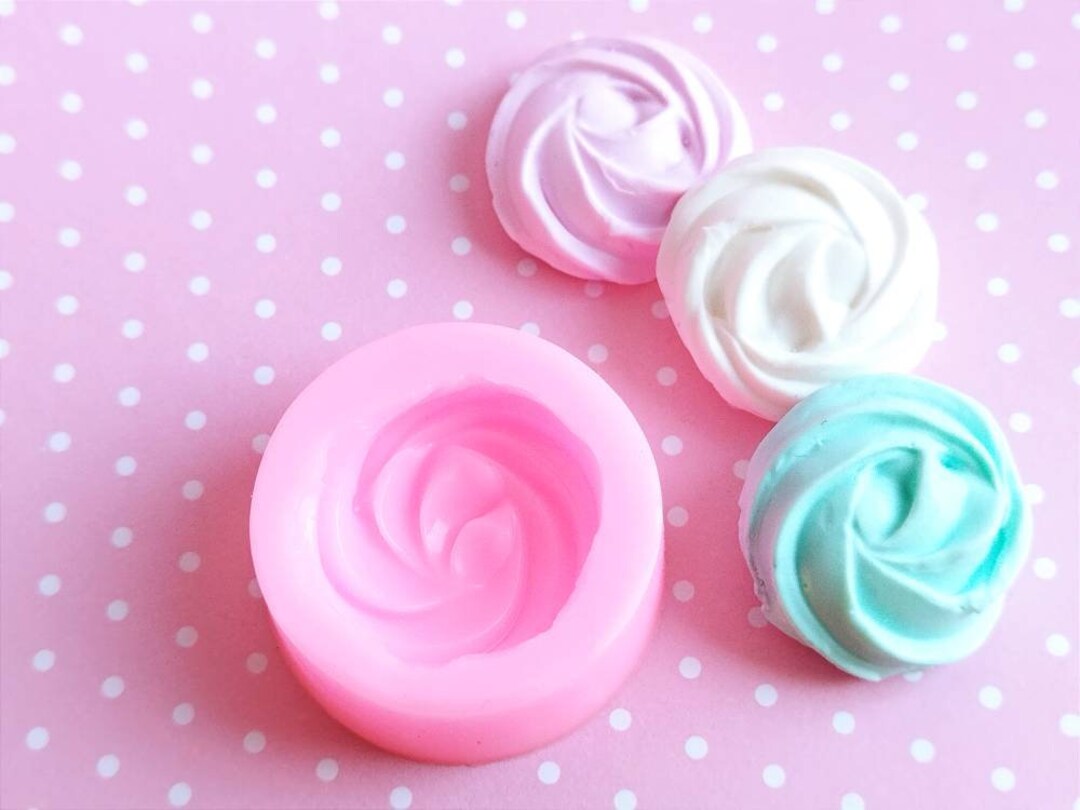 Whipped Cream Mold, Polymer Clay Mold, Flexible Push Mold, Miniature
