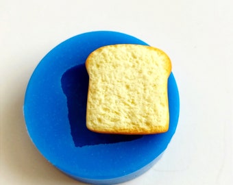 Slice of Bread Silicone Mold, Bread Polymer Clay Mold, Flexible Push Mold, Dollhouse Miniature Mold, Jewelry Mold, Gift