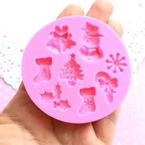 Kerst siliconen mal, flexibele duwmal, miniatuurmal, sieradenmal, cadeau