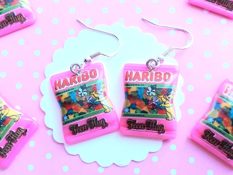 Miniature Food- Dangle Earrings Gift Kawaii Jewelry Sweets Bag of Sweets Earrings -Food Jewelry