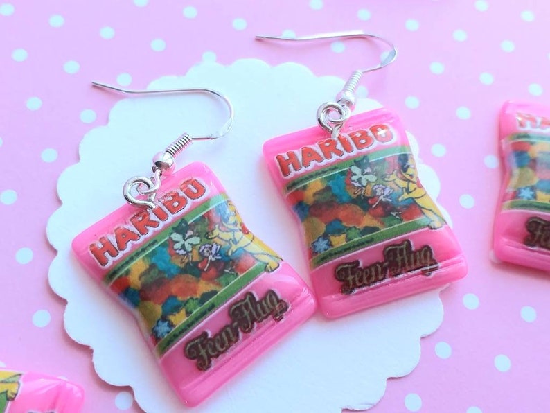 Miniature Food- Dangle Earrings Gift Kawaii Jewelry Sweets Bag of Sweets Earrings -Food Jewelry