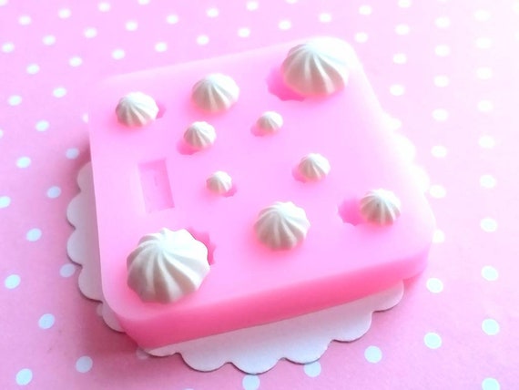 Miniature Whipped Cream Mold, Whipped Cream Polymer Clay Mold, Flexible Push Mold, Kawaii Decoden, Jewelry Mold, Gift