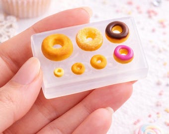 Mini Donut Silicone Mold for Polymer Clay, Tiny Food Mold for Jewelry, Resin & Miniature Crafts, Kawaii Dessert Mold, DIY Earrings