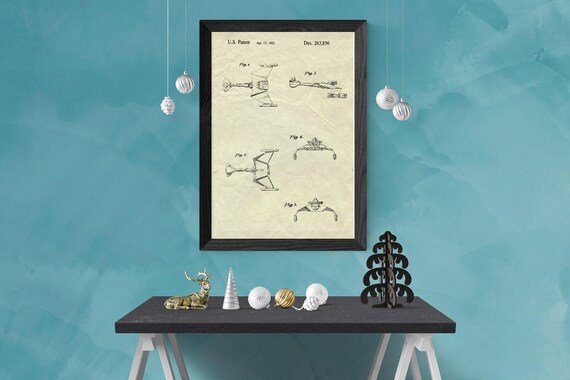 Star Trek Art Wall Poster Home Decor Star Trek Patent Star Etsy