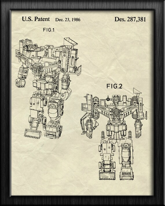 Transformers Starscream brevet Américain Art Imprimé Prêt à encadrer 1986 Decepticon