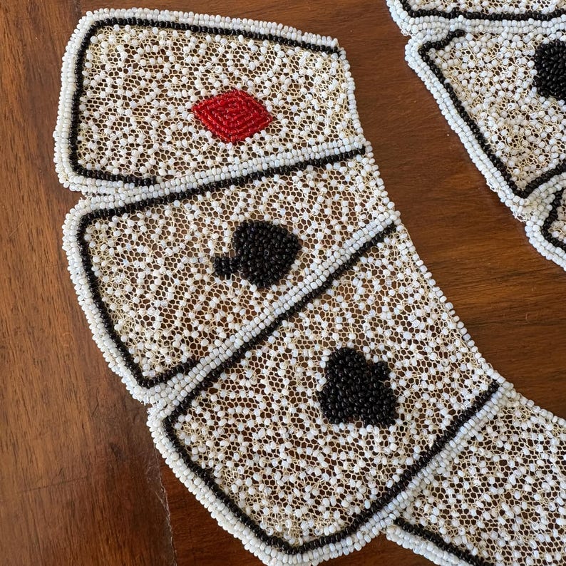 Playing Card String Beaded Lace, Playing Cards - Etsy