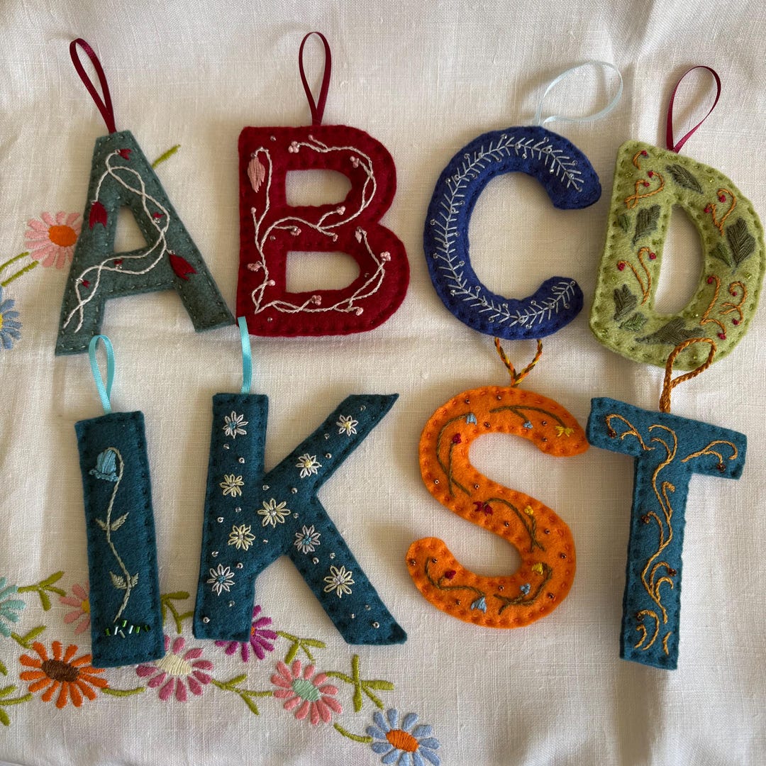 Handmade Embroidered Felt Letters - Etsy
