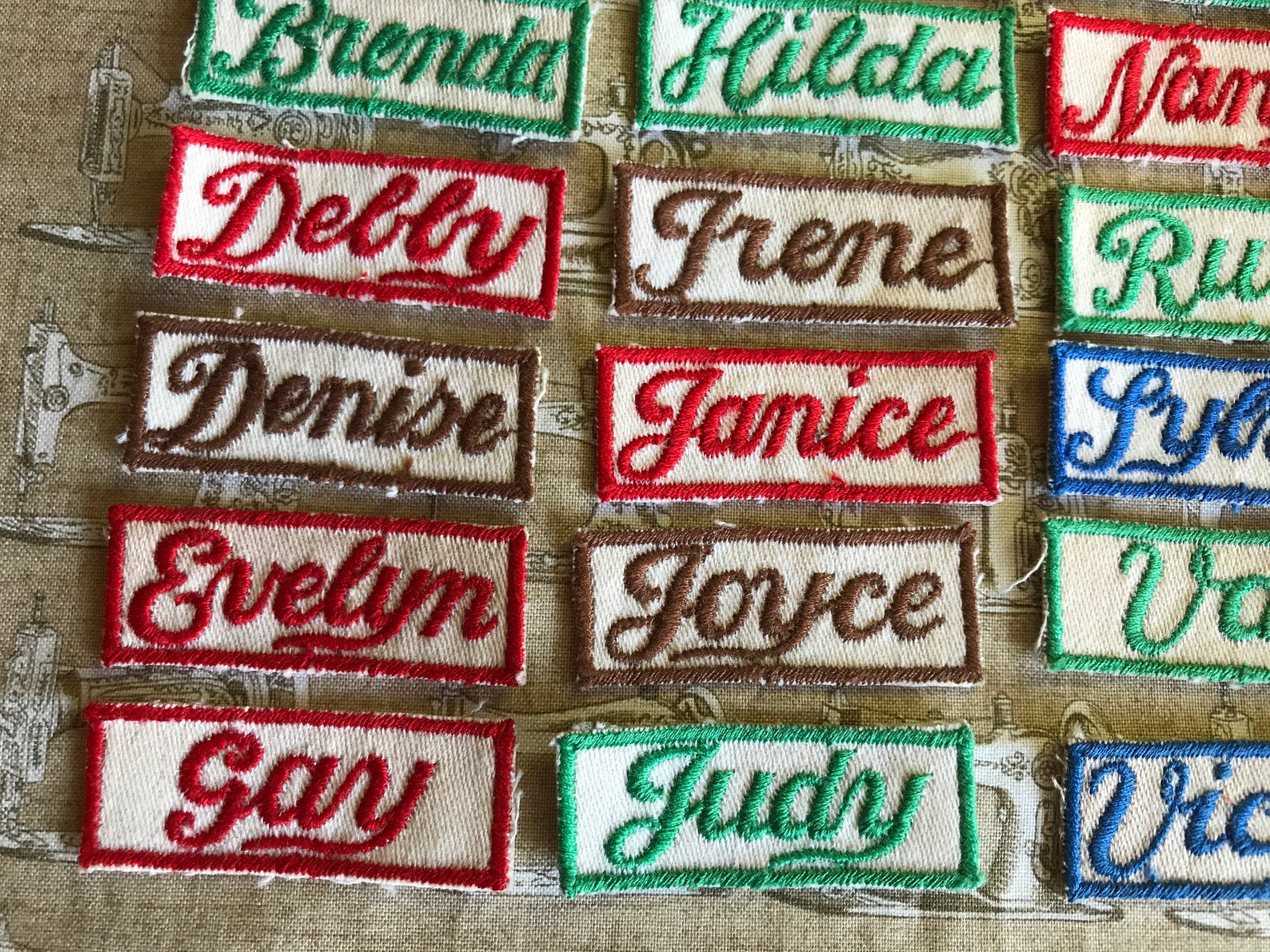 Embroidered Girls Name Patches Name Labels 1970s Vintage Etsy