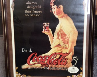 vintage " Thirst Knows no Season " Coco-Cola Print