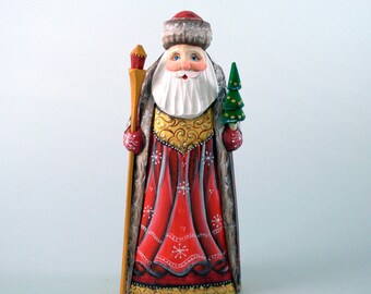 Wooden Santa Claus with small Christmas tree handmade and other stuff handmade and hand painted, for Christmas holidays