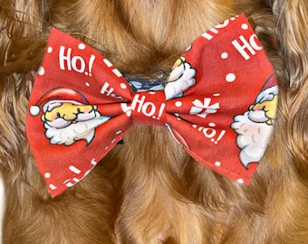 Christmas Dog Bow Tie Christmas pudding or Ho Ho Ho Christmas Xmas BowTie