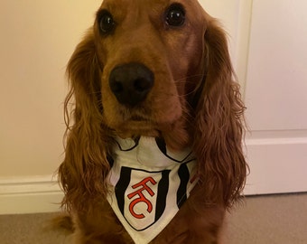 Fulham Dog Bandana Football FFC Slide on Collar Neckerchief