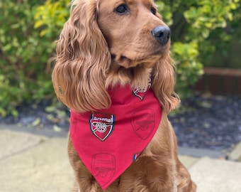 Arsenal Dog Bandana Football AFC Slide on Collar Pañuelo