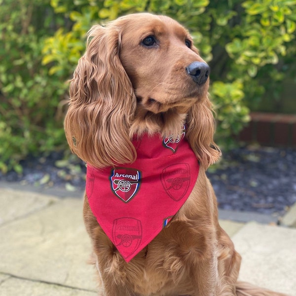 Arsenal Dog Bandana Football AFC Slide on Collar Neckerchief