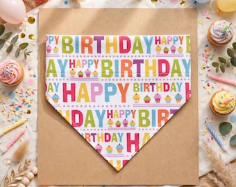 Happy Birthday Dog Bandana Neckerchief Slip On Collar