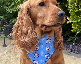 Manchester City Dog Bandana Slide on Collar Neckerchief