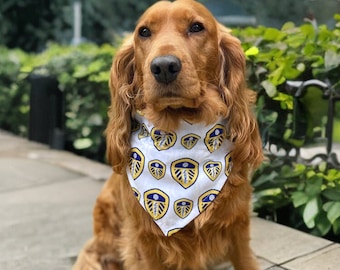 Leeds Dog Bandana Football LUFC Slide on Collar Neckerchief