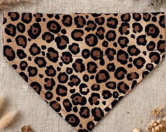 Animal Print Dog Pet Bandana Neckerchief Slip On Collar