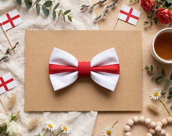 England Flag Dog Bow Tie Ideal for Euros Football Rugby Sports Events