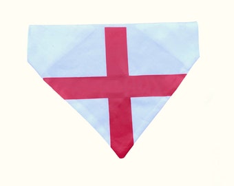 England World Cup Football Dog Bandana St George Flag Slip on Collar Neck Tie