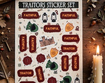 Traitor Inspired Holographic Sticker Sheet Faithful and Traitor Lantern Castle A6