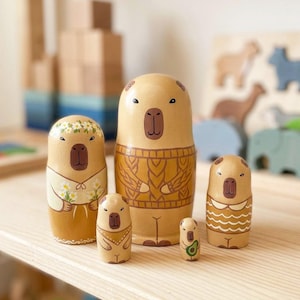 Die handbemalten Wasserpuppen - Matroschka Set, handbemalt, Geschenk zur Geburt, Kinderzimmer Dekor