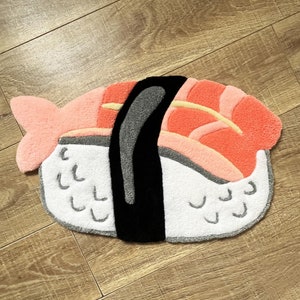 Sushi Round Rug: Japanese Food Texture, Kitchen Floor Mat - Etsy
