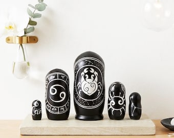 Personalized Cancer Zodiac Figurines, Astrology Altar Decor, Water Sign Gift, Custom Birth Keepsake
