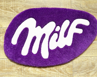 Funny Tufting rug MILF, Fluffy doormat, Housewarming Gift, Handmade Tufted Rug, Racy Mom Gift, Adult Humor rug, Funny Mom Gift, Gift for Her