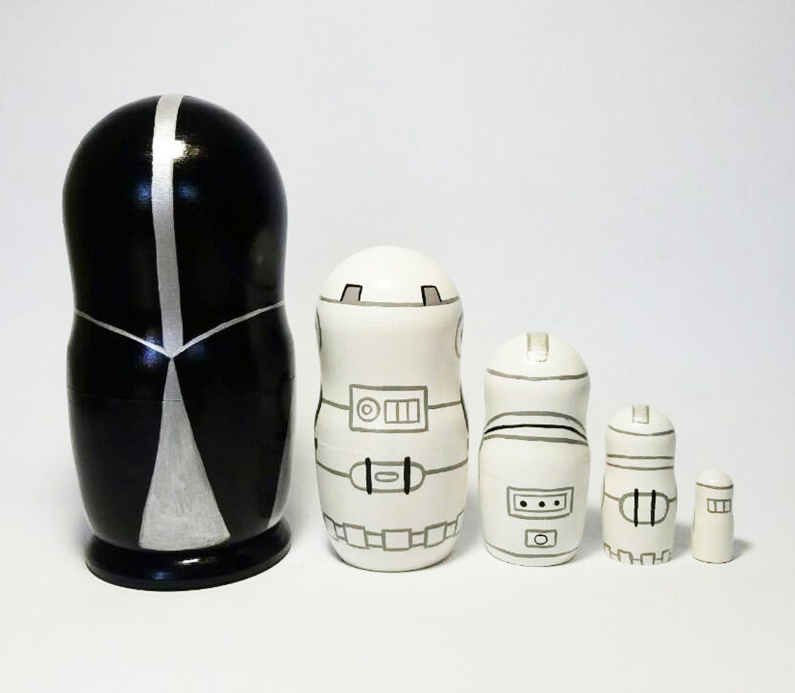 Nesting poppen Robots Matryoshka Doll Robots baby Houten Etsy
