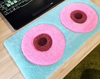 Bust Keyboard Rug: Fluffy Acrylic Wrist Rest, Desk Decor