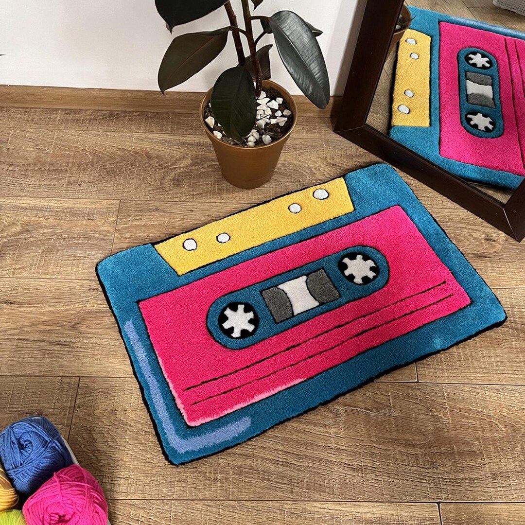 Cassette Tufting Rug, Cassette Tape Area Rug, 90s Gift Ideas, Gift for ...