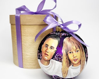 Gift for Mom Custom Child Portrait from Photo, Hand Painted Christmas Ornament, Personalized Kids Keepsake Gift