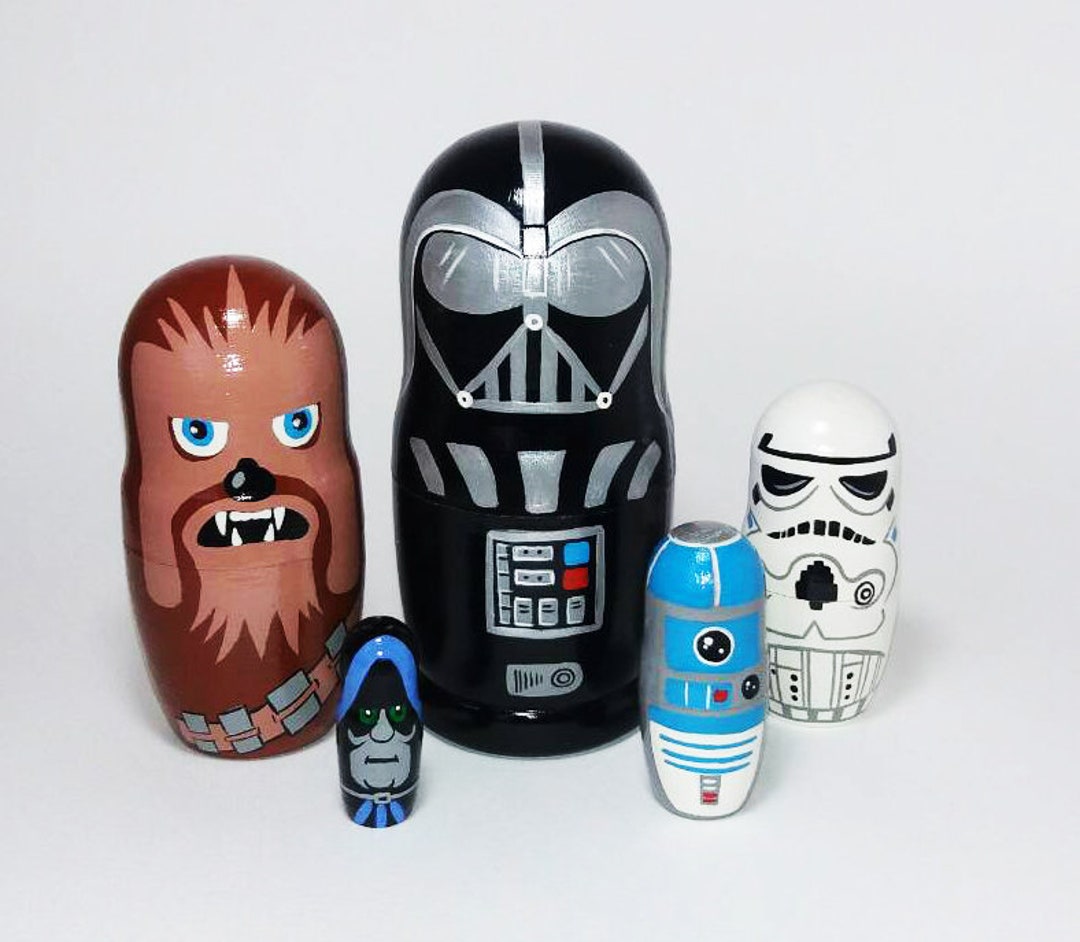 Christmas Robots Nesting Dolls Matryoshka Doll 5pcs Baby Robots Art