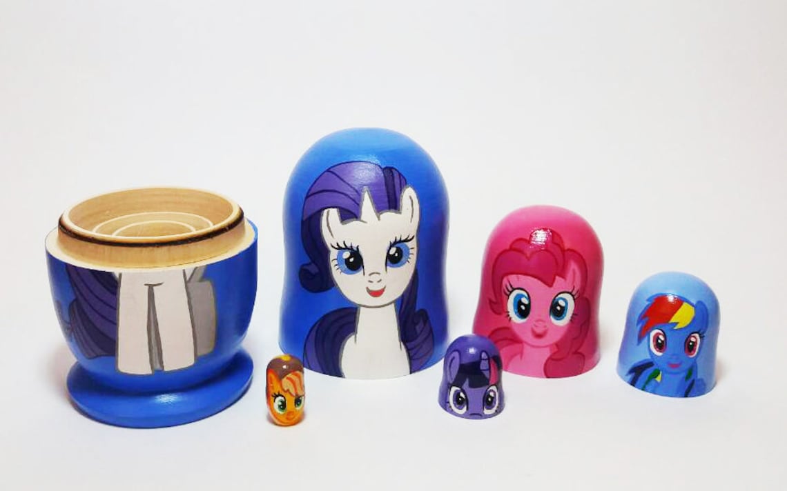 Little Pony Nesting dolls Unicorn wooden toy Horses Matryoshka Etsy