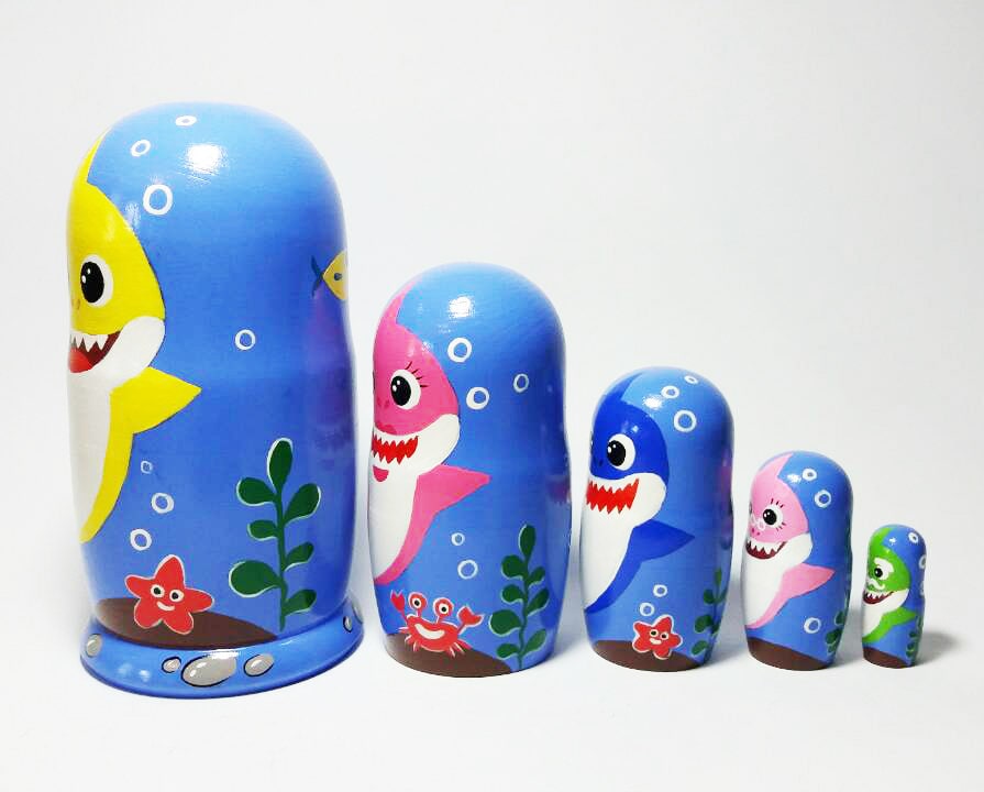Baby Shark Nesting Dolls Family Shark Birthday Decor Daddy Etsy