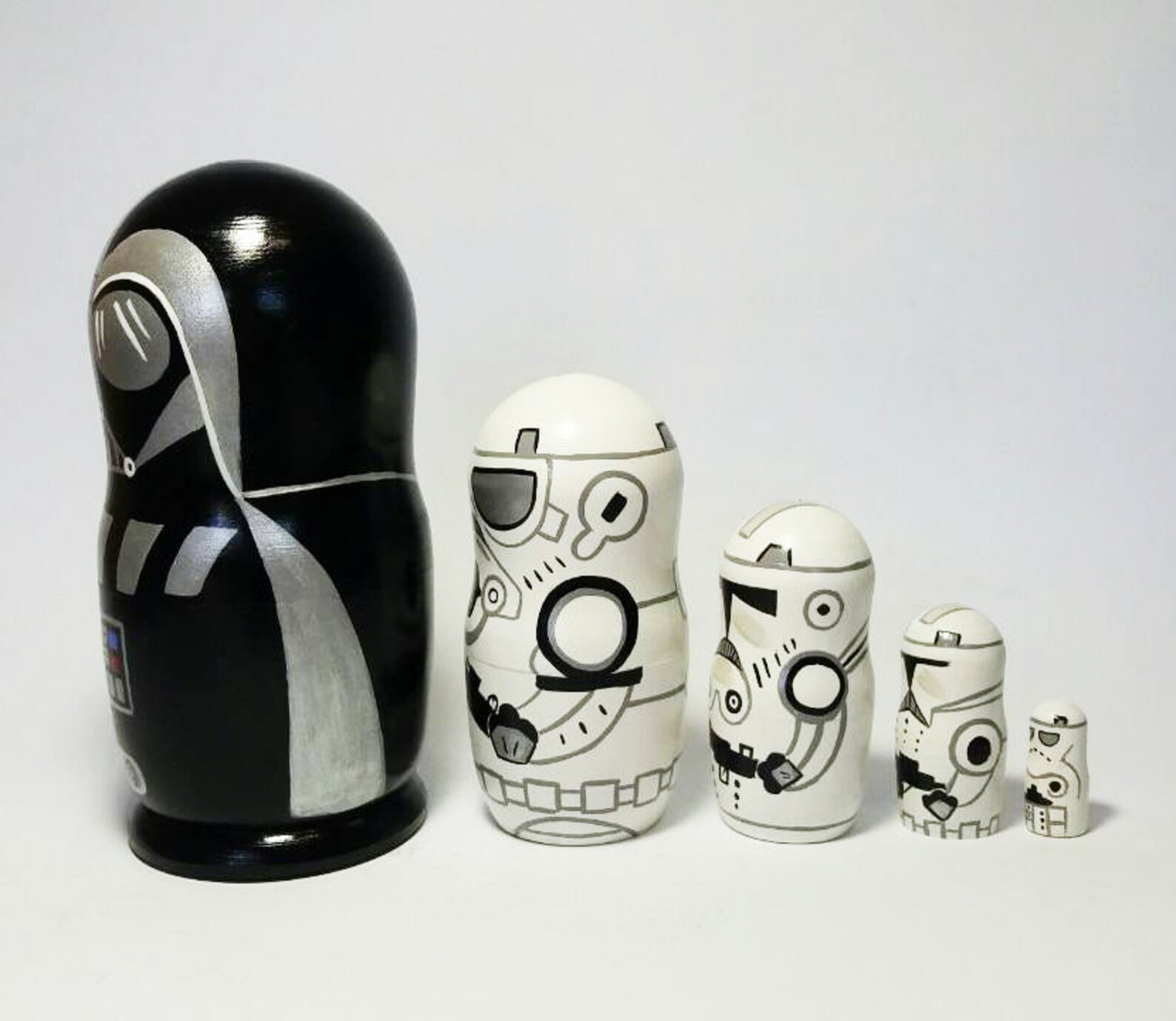 Nesting poppen Robots Matryoshka Doll Robots baby Houten Etsy