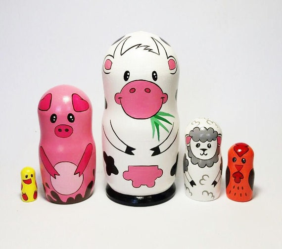 farm animal nesting dolls
