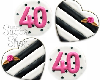 40th birthday cookie etsy