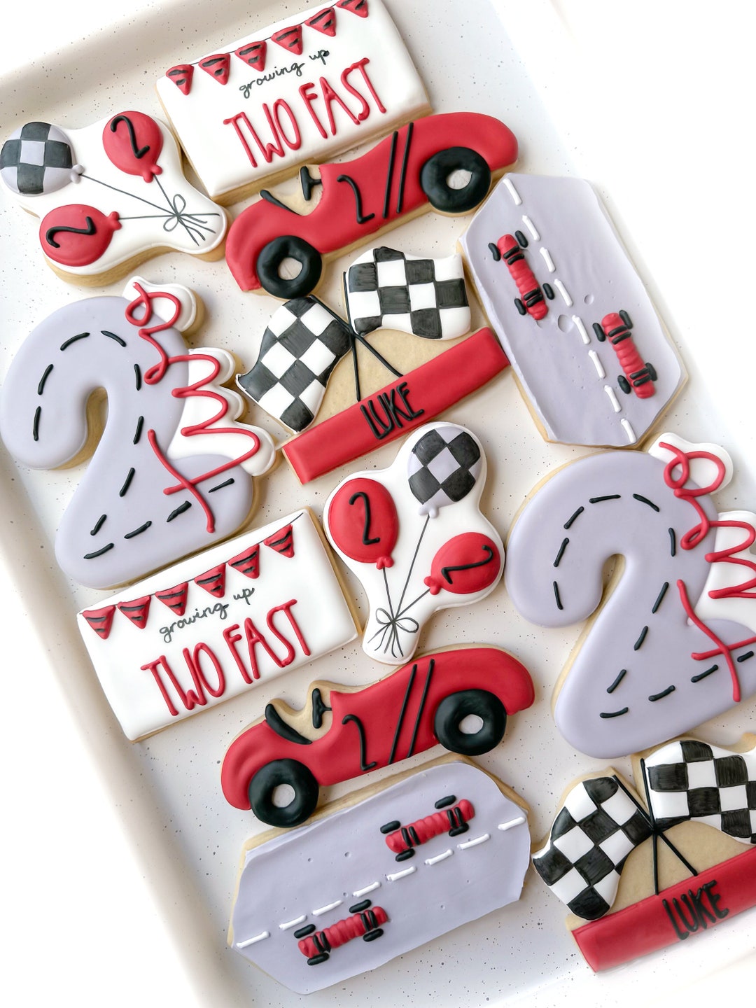 Custom Cookies Two Fast Two Fast Racecar 2nd Birthday 12 Cookies - Etsy